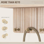 Rebee Vision Key Holder Wall Mount for Farmhouse Decor - Key and Mail Holder for Wall with 7 Sturdy Key Hooks and Floating Sh