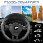 Skechers Steering Wheel Cover Memory Foam,Luxury Leather Steering Wheel Covers,Universal Anti-Slip Fit 14" 1/2-15" Car Wheel 