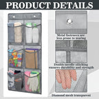 2 Pack Hanging Locker Organizer Wall Mounted Shoes Rack Cabinet Storage Bags with Adhesive Hooks Closet Hanging Space Saving 