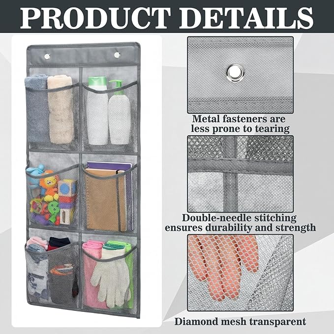 2 Pack Hanging Locker Organizer Wall Mounted Shoes Rack Cabinet Storage Bags with Adhesive Hooks Closet Hanging Space Saving 