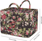 Boho Fabric Storage Basket, Large Capacity Laundry Basket, 12.2'' x 10.23'' x 10.23'' Collapsible Laundry Hamper with Easy Ca
