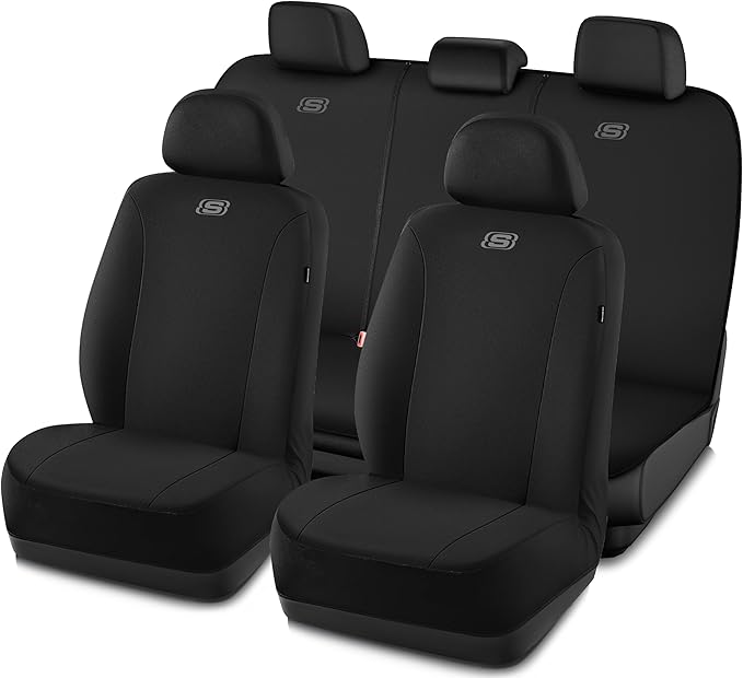 Skechers Seat Covers, Premium Breathable Polyester Car Seat Covers, Car Seat Covers Full Set Airbag Compatible, Automotive Co