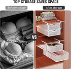 Underwear Drawer Organizer for Closet, Hanging Pull-Out Bra Sock Lingerie Storage Basket - Double-Layer Mesh Undergarment Org