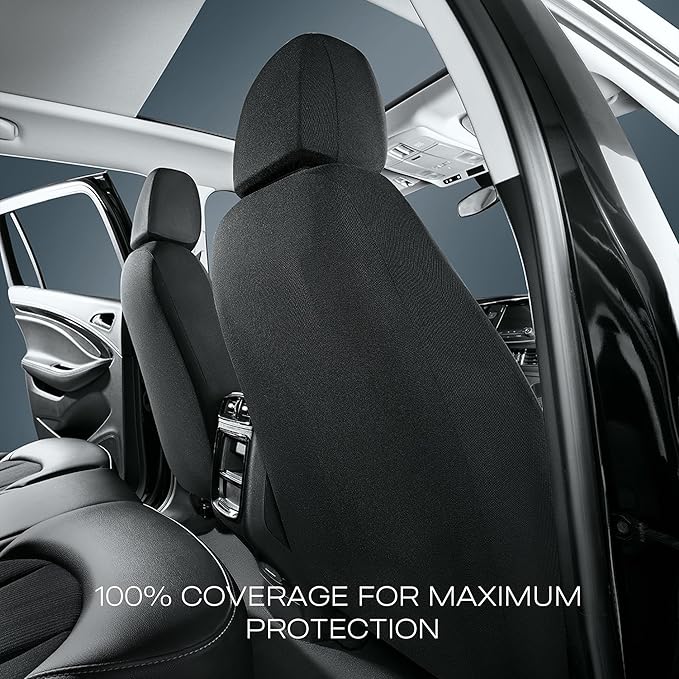 Skechers Car Seat Covers, Work Leather Seat Covers 5-Times Stronger Built-in Webbing, Oxford Fabric Front Seat Covers, Airbag