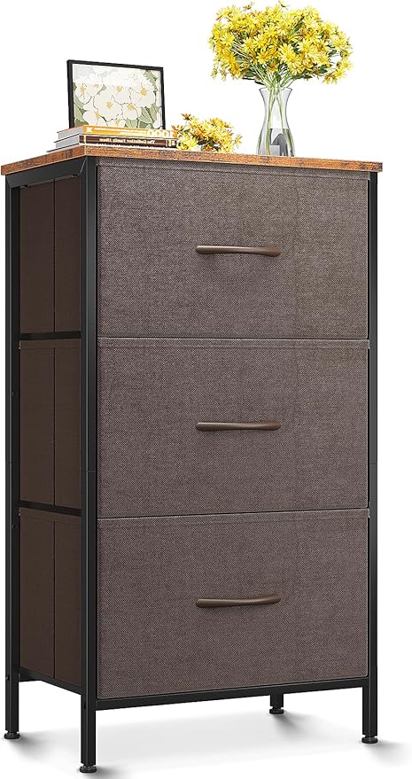 AODK Dresser for Bedroom Nightstand Small Dressers Chest of Drawers End Table for Living Room, Closet Dresser with 3 Storage 