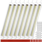 Tallew 8 Pcs 12 Volt LED Strip Lights 12v RV Lights Interior Bar 120LEDs 1500LM Enclosed Boat Trailer Bar with On/Off Switch for Van Cargo Truck Lorry Camper Caravan Motorhome Cabinet