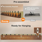Dseap Coat Rack Wall - Heavy-Duty 38-1/4" Long, with Reinforced 10 Custom Tri-Hooks, Solid Wood Wall Hanger for Coats Hat Jac
