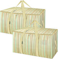 BALEINE 2-Pack Oversized Moving Bags with Reinforced Handles, Heavy-Duty Storage Tote for Clothes, Moving Supplies (Color Str