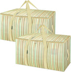 BALEINE 2-Pack Oversized Moving Bags with Reinforced Handles, Heavy-Duty Storage Tote for Clothes, Moving Supplies (Color Str