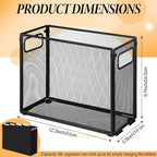 2 Pack Hanging File Holder, 10 Hanging Folders, Metal Mesh, Letter Size Folder Storage, Desktop Storage Cabinets, Office Scho