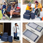 Mossio 6 Set Packing Cubes with Shoe Bag - Lightweight Travel Luggage Suitcase Organizers