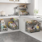 1 Pack 17IN Depth Under Sink Storage Organizer, Large 2-Tier Elegant Mesh Pull Out Shelf for Kitchen and Bathroom Cabinet Org