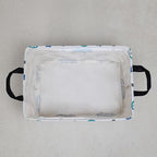 LANGYASHAN Rectangular Storage Bin Collapse Canvas Fabric Cartoon Storage Basket with Handles for Organizing Home Kitchen Boy