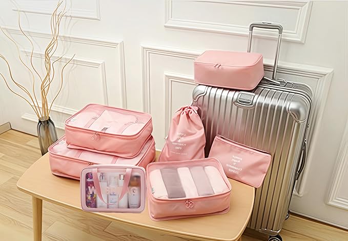 Travel packing cube bag,7Set Packing Cubes Luggage Packing Organizers for Travel, Clothing Bag, Suitcase Organizer Luggage Cu