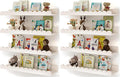 Shario Nursery Book Shelves, 8-Pack White Floating Shelves for Wall Kids, Scalloped Shelves, Wall Book Shelves for Bedroom Ki