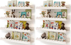 Shario Nursery Book Shelves, 8-Pack White Floating Shelves for Wall Kids, Scalloped Shelves, Wall Book Shelves for Bedroom Ki