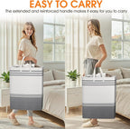 2 Pack Large Home Laundry Basket, Laundry Hamper, Freestanding Waterproof Dirty Clothes Bag, Tall Clothes Hamper - Extended &