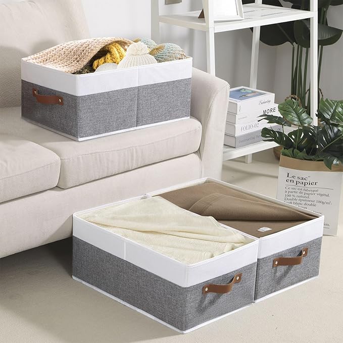 Clothing Storage Bins, Clothes Boxes with Handles, Underbed Storage Box With Sturdy Structure, Baskets for Organizing