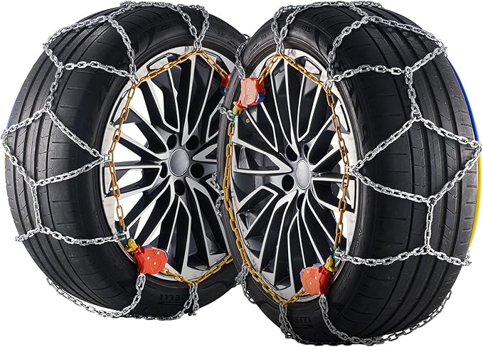 VEVOR Tire Chains, Snow Chains for Cars SUV Pickup Trucks, 2 Pack Adjustable Snow Tire Chains Compatible with Tire Width 235 