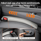 Car Seat Gap Filler - 2 Pack Premium Leather Console Blockers for Cars, Trucks & SUVs - Adjustable 1.4-2.4 Inch Width - Prevents Items Falling Between Seats (Grey)
