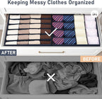 DIMJ Sock Organizer Drawer Organizer - Closet Organization and Storage, Underwear Drawer Organizer for Storing Socks, Handker