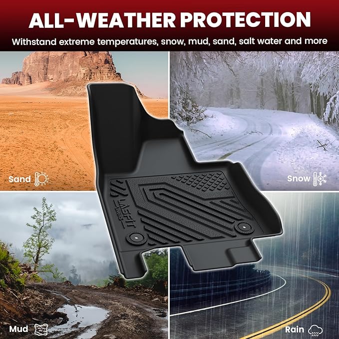 LASFIT Floor Mats&Trunk Mat&Backrest Mat For Lincoln Aviator 2020-2026 (Only Fit 6 seats seond row without center Console), TPE Aviator All Weather Floor Liners, 3 Rows&Cargo&Seatback for Aviator mats