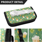 Car Tissue Holder Car Visor Organizer Tissue Box Holder for Car Sun Visor Organizer with Car Vehicle Accessories Essentials Interior for Women Men Green Mugs Clovers Daisies St.Patrick