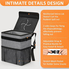 Car Trash Can Trash Bag Bin Hanging Waterproof Automotive Car Garbage Cans Leak Proof Vehicle Trash Can Grey