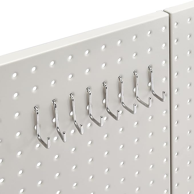 Amazon Basics Rectangular Metal Pegboard Wall Organizer, Tool Storage Organization System, Rust and Scratch Resistant, 48-Pie