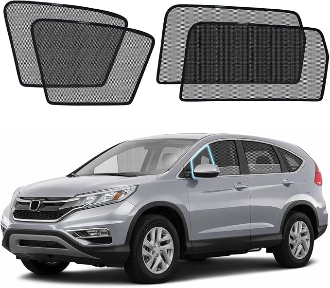 CRV Specific Side Window Sun Shades, 2017-2022 Vehicle Interior Shade for Baby Mesh Covers, Breathable, UV Protection and Heat Insulation (CRV（2017-2022）, Front+Rear side-4pcs)