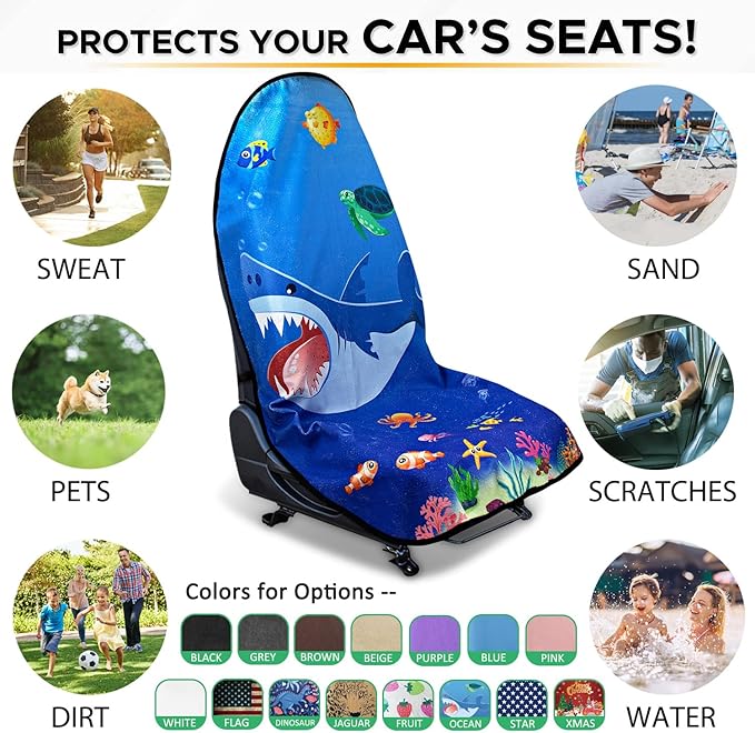 Waterproof Sweating Car Seat Cover for Post Gym Workout, Running, Swimming, Beach and Hiking, Universal Fit Non-Slip Bucket S