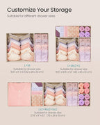 SONGMICS Drawer Organizers, Dresser Divider Organizers, Set of 12, Foldable Fabric Storage Boxes for Socks, Underwear, Bras, 