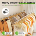 HOKEEPER Heavy Duty Clothes Rack Load 635 LBS, Clothing Rack for Hanging Clothes Adjustable Rolling Garment Rack with Wheels 