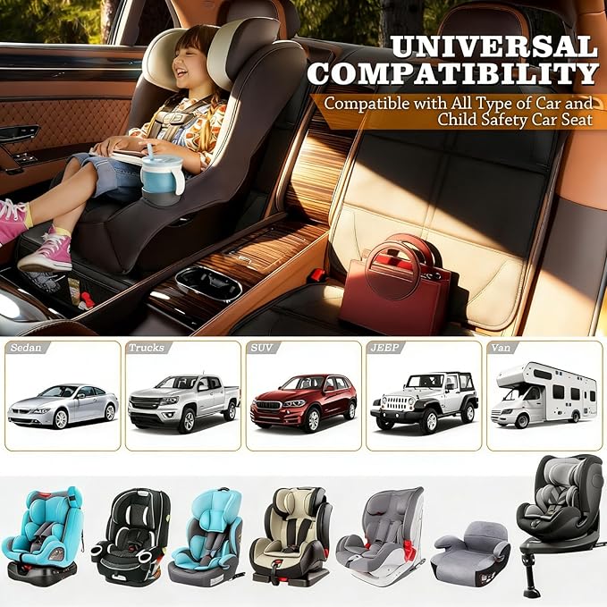Bacgnyer Car Seat Protector, 1 Pack Carseat Seat Protectors with Thick Padding and Non-Slip Backing, Waterproof 600D Fabric C