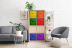 Sorbus 11 Inch Fabric Storage Cubes - Sturdy Collapsible Bins With Handle - 6 Foldable Baskets for Organizing Clothes, Toys, 