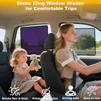 XCBYT 4-Pack Car Window Shades for Baby & Driver- Static Cling Side Window Sun Shade Combo with Transparent & Semi-Transparent - Car Window Covers with Glare & UV Blocker, Privacy Protection
