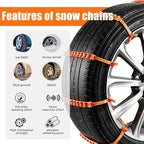 JINGKE 12 Pcs Reusable Snow Chains，Universal Emergency Adjustable Anti-skid Tire Chains Fit for Universal Winter Car Truck SU