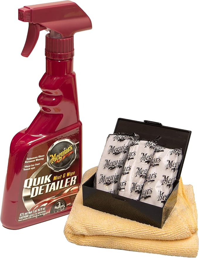 Meguiar's G10240 Smooth Surface XL Clay Kit - Includes 240 Grams of Clay Bars, Quik Detailer Spray Bottle and Microfiber Towe