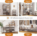 WOWLIVE 9 Tiers Shoe Rack Shoe Storage Shoe Organizer 30-35 Pairs Shoe Tower Unit Shelf Durable Metal Pipes with Plastic Conn