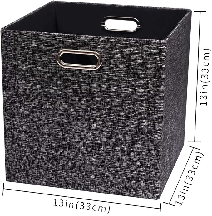 Posprica Fabric Storage Cubes,13×13×13 cube storage bins, Foldable Drawers Baskets Containers for Shelf Cabinet Bookcase,Thic