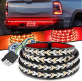 Nilight Truck Tailgate Light Strip 60Inch Arrow 540 LED with Red Running Brake Lights Amber Turn Signals Strobe Lights