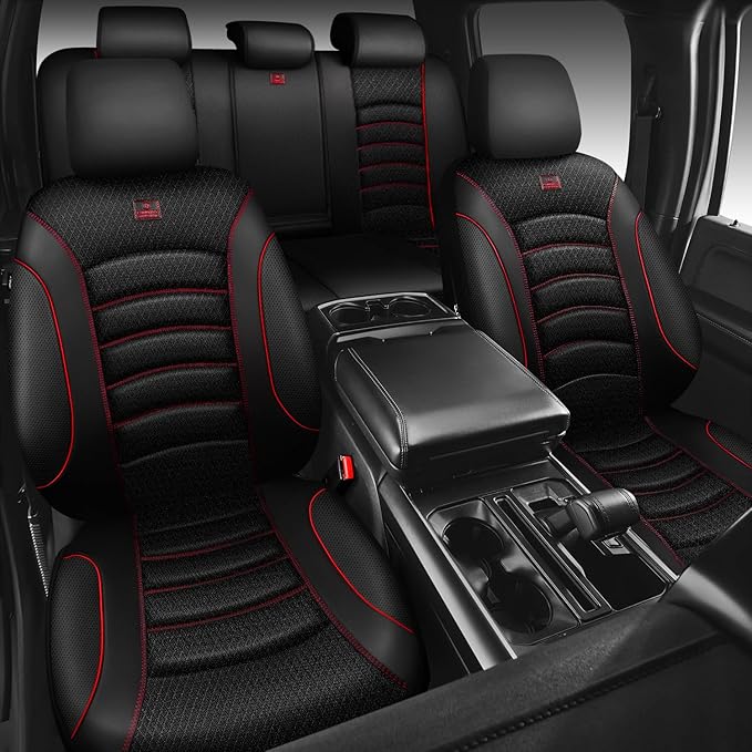 CAR PASS Comfortable 3D Foam Mesh Leather Car Seat Covers Full Sets, Air Cool Mesh Breathable Seat Covers for Car, Universal 