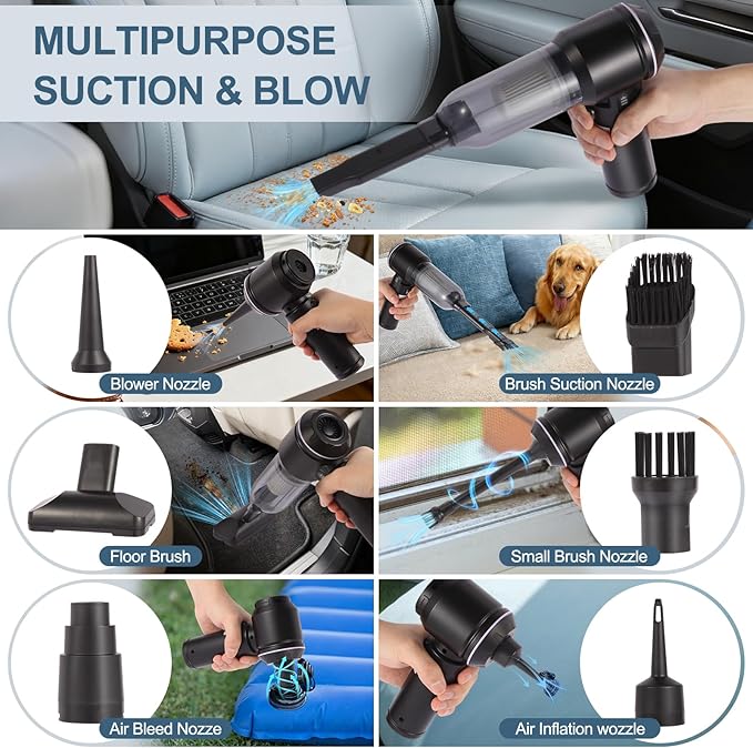 Portable Handheld car Vacuum Cleaner, 16000PA Vacuum Suction, Equipped with Two high-Efficiency Filters, Used for Cleaning ca
