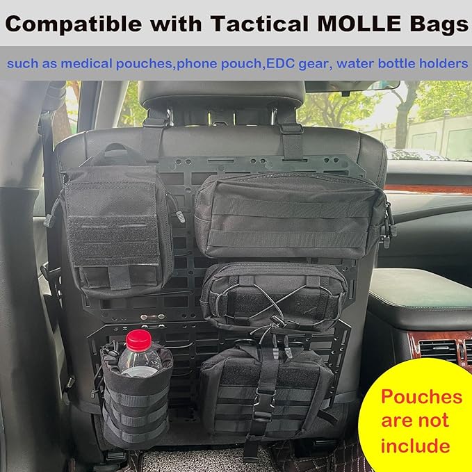 Rigid MOLLE Panel for Truck-Universal Truck Gun Rack Mount Rack Panel for Tactical Gear Accessories,Seat Back Organizer for Cars, SUVs, Pickups, and Trucks