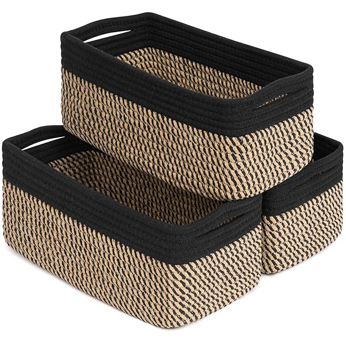 Goodpick Storage Baskets, Shelf Baskets for Organizing Dog Toy Basket Closet Organizer Bins Nursery Woven Basket for Storage 