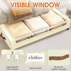 Under Bed Storage with Wheels 3Pack Underbed Storage with Clear Window&Label Under Bed Drawers Large Capacity Rolling Under B