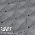 CAR PASS Gray Rubber Car Mats, All-Weather Floor Mats Full Set Durable Anti-Slip 3D Rhombus Waterproof Automotive Pad Trim to Fit Liner Universal Fit for Sedan SUV Truck Van, 4 Pcs All Gray Rubber