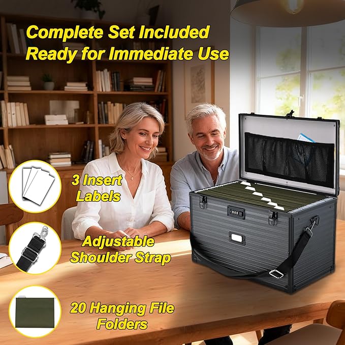 File Storage Cabinet File Organizer Document Organizer File Box in Office and Home with Combination Lock with 20 Legal Size H