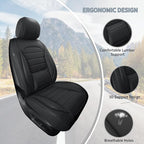 Front Car Seat Covers, 2Pcs Universal Leather Seat Covers for Cars, Full Coverage Waterproof Automotive Seat Covers, Breathab