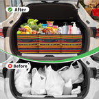 Reusable Grocery Bags Heavy Duty Shopping Bags Foldable Large Tote Bags with Long Handles & Hard Bottom
